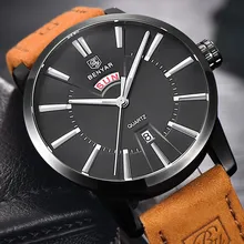 Benyar бренд Для мужчин Часы Популярные Модные Повседневное кожа кварцевые часы Для мужчин наручные часы мужской часы Relogio masculino Лидер продаж