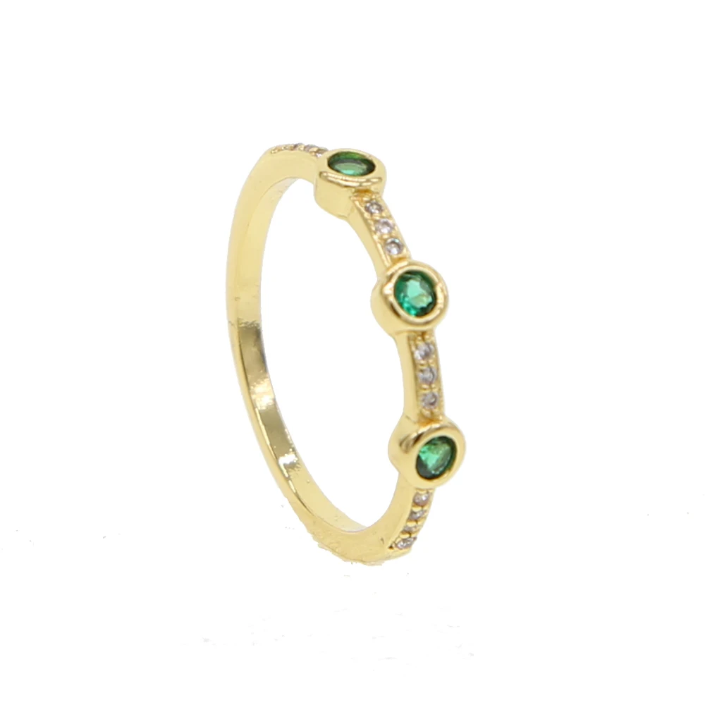 

Yellow Gold Color Green Glittering CZ Square Geometric Finger Rings for Women Wedding Engagement Jewelry Anel