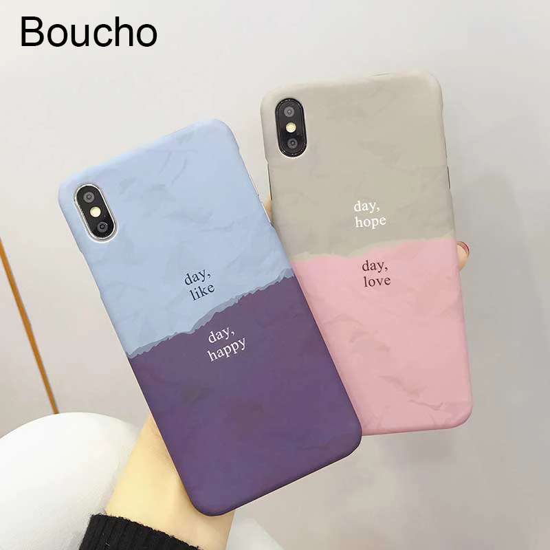Чехлы Boucho для телефонов iphone XS MAX X XR цветной прошитый чехол с рисунком 6 6S 7 8 Plus