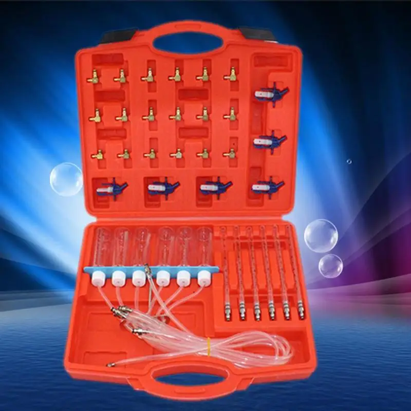 

6 Cylinde Diesel Injector Flow Meter Adaptor Set Common Rail Leak Off Tester Kit
