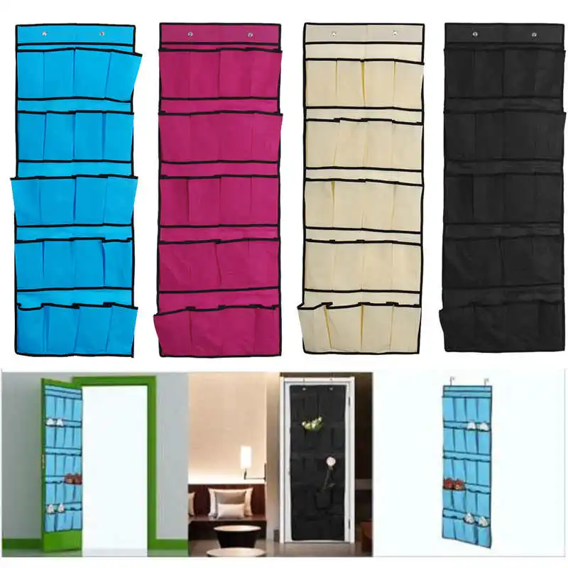 

Creative 20 Pockets Storage Rack Hanging Over Door Shoe Organiser Storage Rack Bag Box Wardrobe Hook Holder Shower Shelf