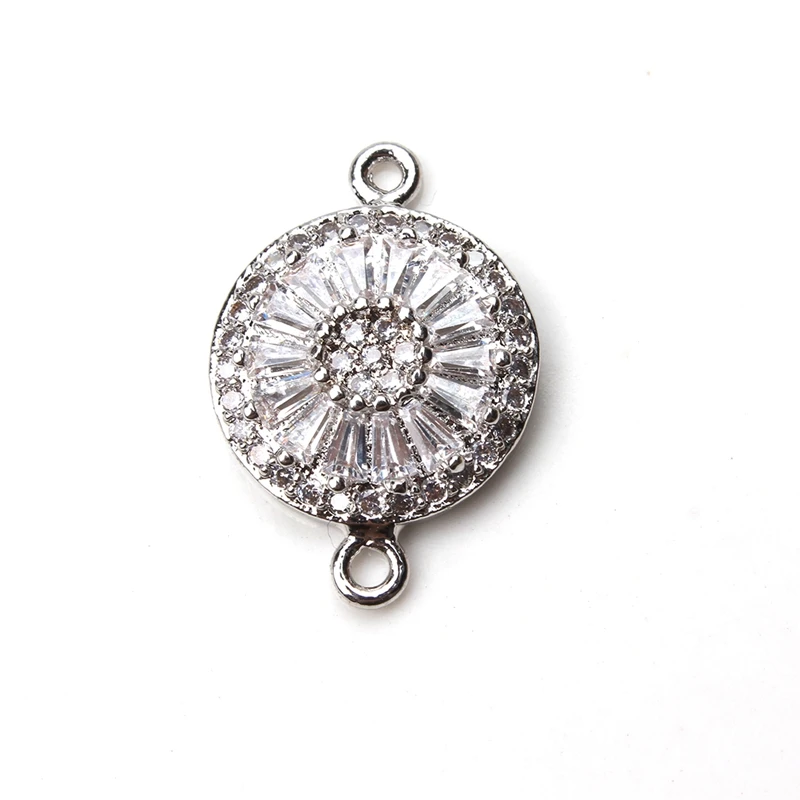 Женские и мужские коннекторы с кулоном 1 шт. 21*14 мм микро ПАВЕ белыми кристаллами