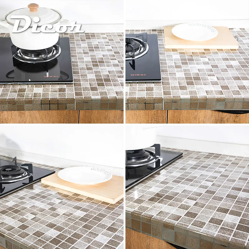 DICOR 500 см Платиновые ПЭТ самоклеющиеся обои для ванной кухни водостойкие мозаичные плитки виниловые наклейки для домашнего декора WGF1