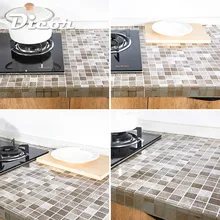 DICOR 500 см Платиновые ПЭТ самоклеющиеся обои для ванной кухни водостойкие мозаичные плитки виниловые наклейки для домашнего декора WGF1