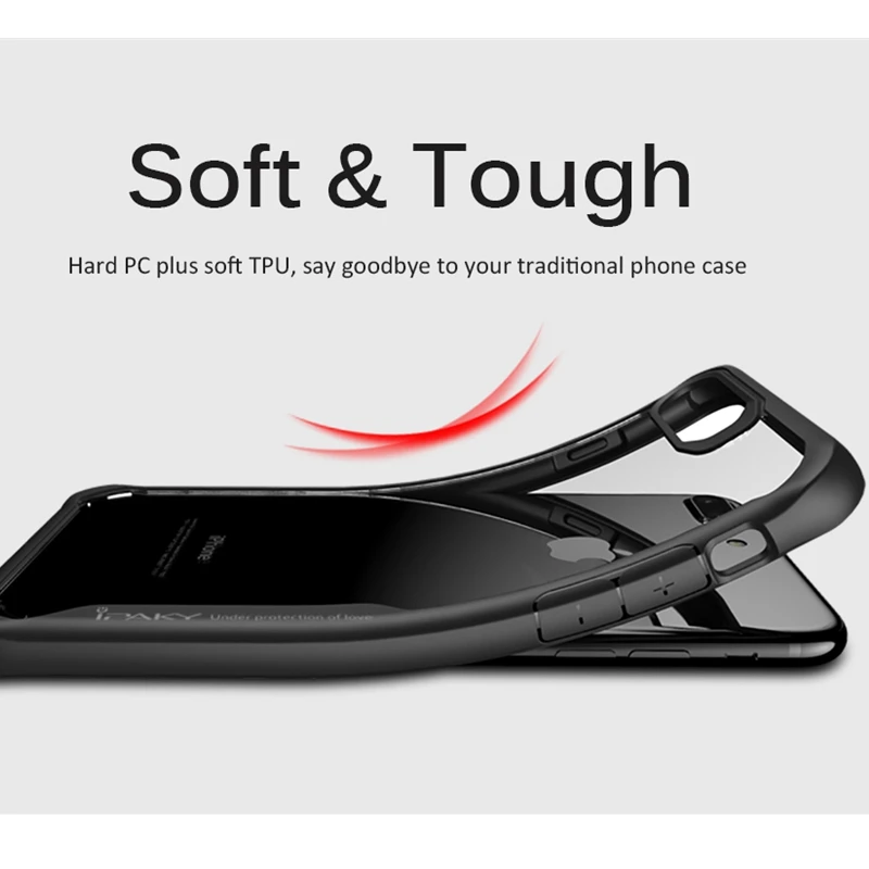 IPAKY сверхпрочный противоударный чехол Csse для Iphone 7 8 Plus, роскошные прозрачные силиконовые бронированные чехлы для телефонов Iphone X XS Max XR