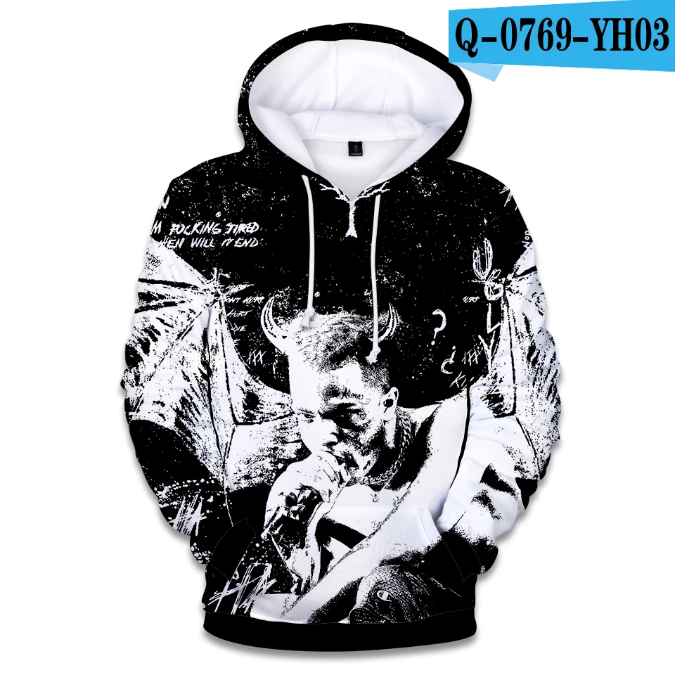 Aikooki Raper Xxxtentacion 3D hoodies Men/women With Hot Hip Hop Fashion 3D Print Men's Hoodies and Sweatshirt Xxxtentacion 4XL - Color: 3D-1