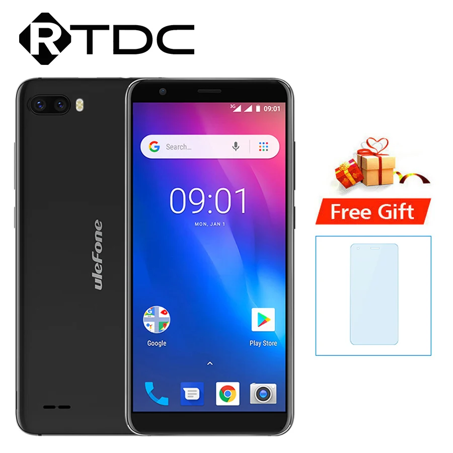 

Original Ulefone S1 Android 8.1 smartphone MT6580 Quad Core 5.5''HD 8MP 1GB RAM 8GB ROM 3000mAh 3G WCDMA Face ID Mobile Phone