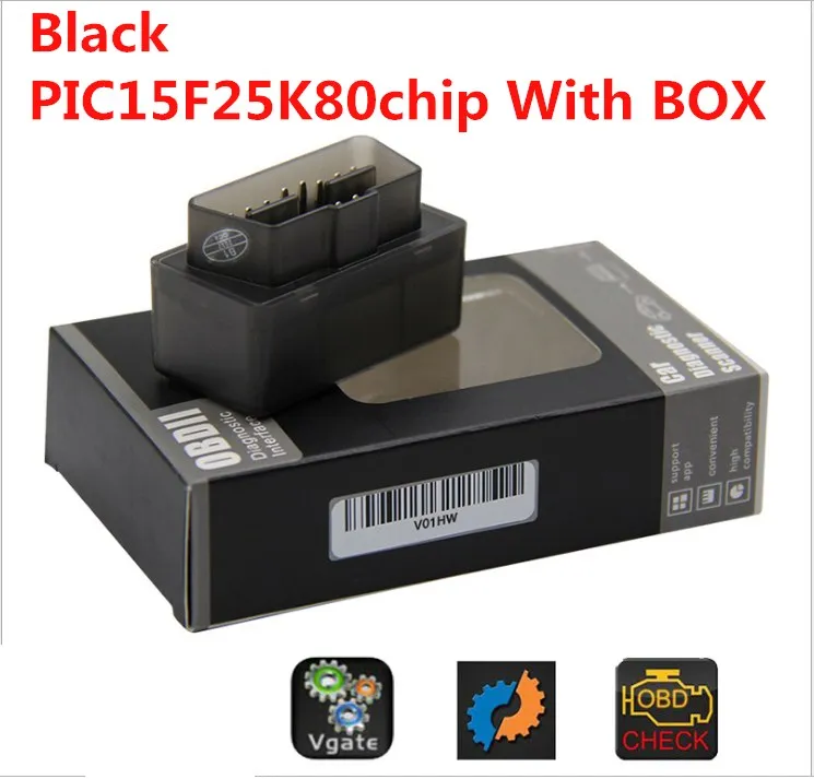 Диагностический сканер ELM327 V1.5 Bluetooth с чипом PIC18F25K80 OBD2 OBD II поддерживает протокол