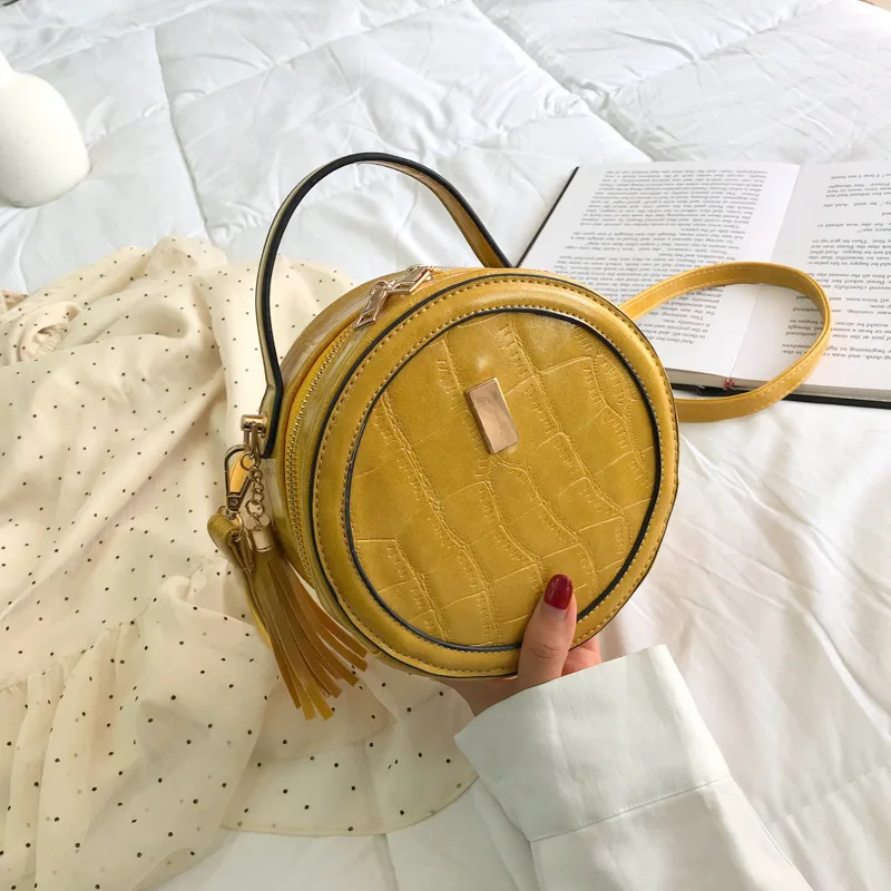 

Shangxin small round bag 2019 new fashion Korean version lady bag inclined crocodile pattern single shoulder handbag