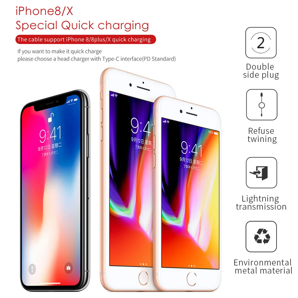 Mcdodo 18 Вт PD кабель для быстрой зарядки iPhone X 8 Plus iPad Lightning к Type C зарядный передачи