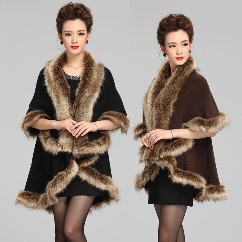 2015 New Winter Imitation Raccoon Fur Collar Knitted