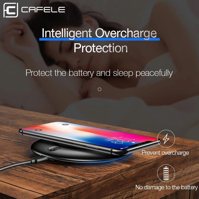 Cafele QC3.0 Беспроводной Зарядное устройство 10 Вт Qi Быстрая Зарядка телефона для iPhone 8