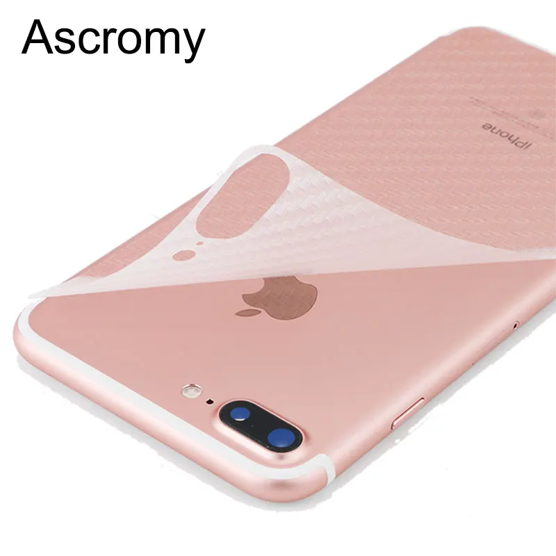 Ascromy 10PCS Carbon Fiber Protector Back Film for Apple iPhone X 7 Plus 8 6 6S 5 5S SE 4 4S Rear Screen Protection Accessories (1)