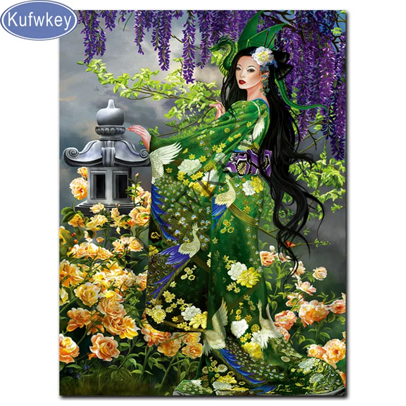 

5d diy diamond painting"Kimono woman"full square/round drill rhinestones picture Diamond Mosaic full display embroidery japanese