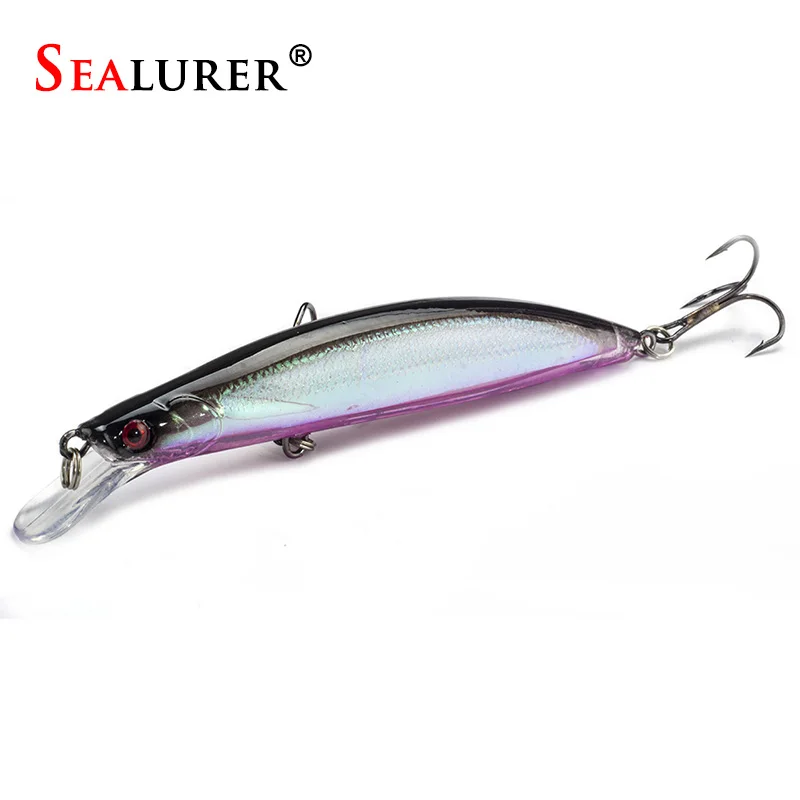 SEALURER 1 pièces flottant vairon pêche appât Laser dur artificiel appât 3D yeux 11cm12.7g Wobblers pêche appâts ménés