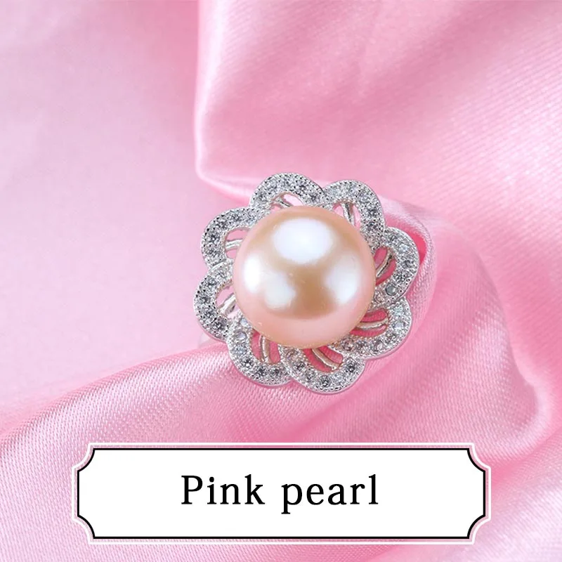 4 цвета Стерлинговое Серебро-Ювелирное кольцо 11-12 мм кольцо с пресноводным жемчугом для женщин модное женское Обручальное/обручальное кольцо