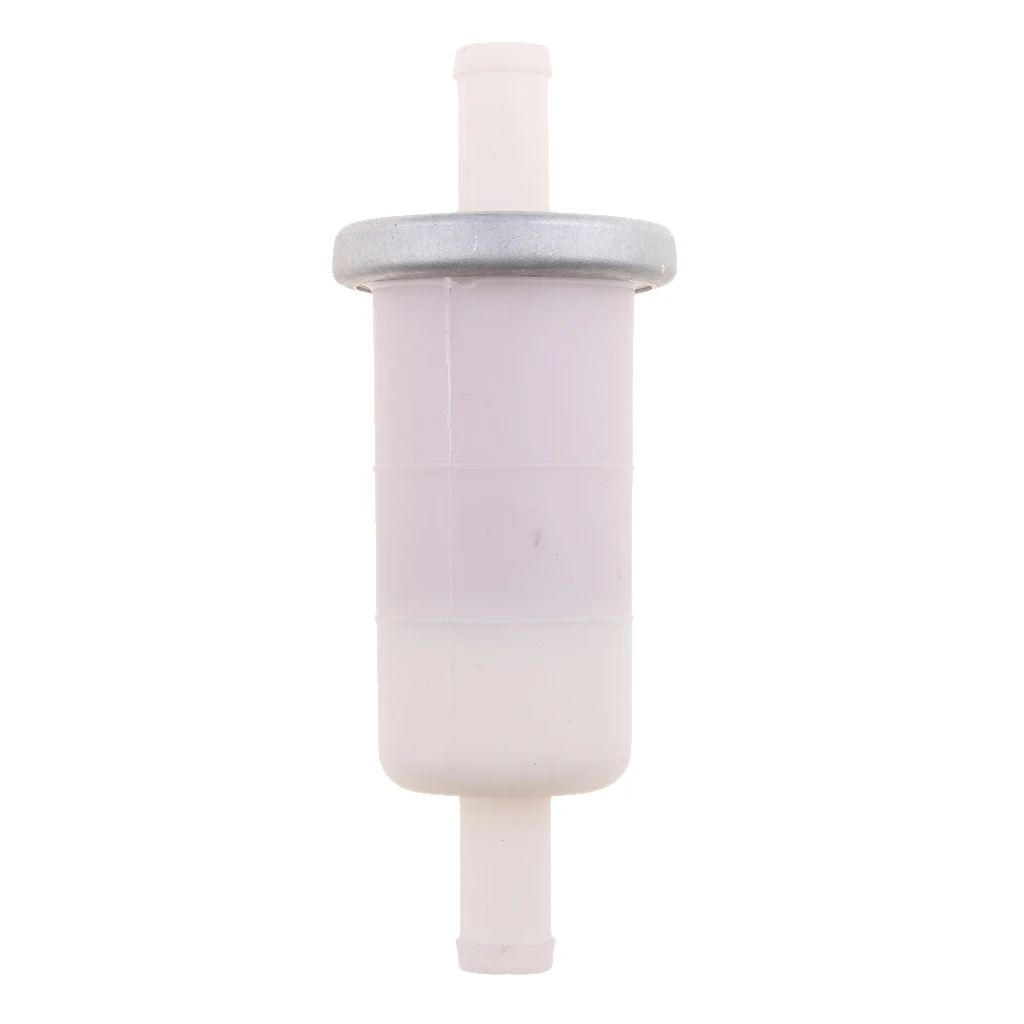 

White Plastic Fuel Filter Motorcycle Scooter Silver INLINE FUEL/GAS/PETROL FILTER For 10mm