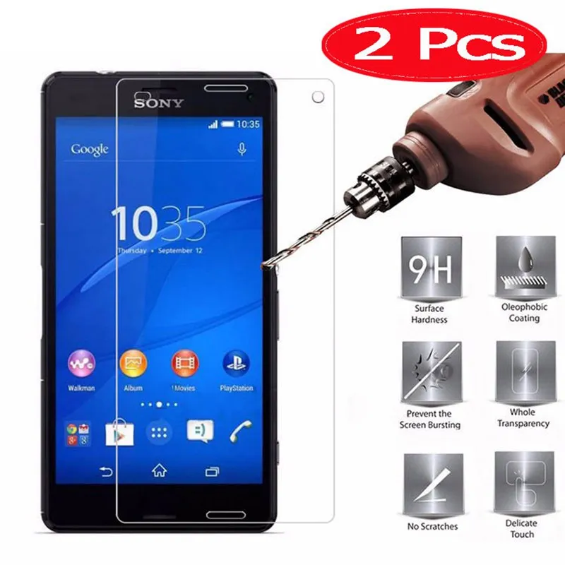 

2 Pieces HOPELF Tempered Glass for Sony Xperia Z3 Compact Screen Protector Phone Film for Sony Xperia Z3 Compact Tempered Glass