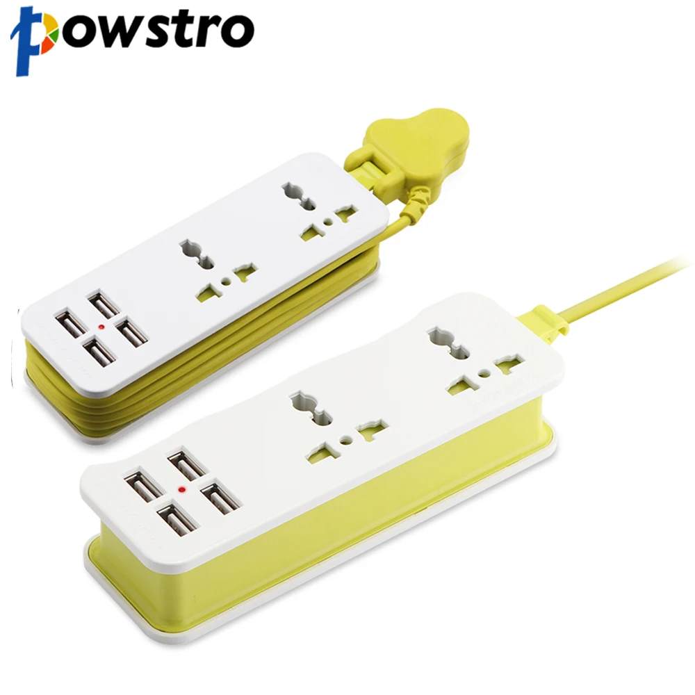 POWSTRO 5V 2A UK Plug Charger Extension Socket Outlet Portable Travel