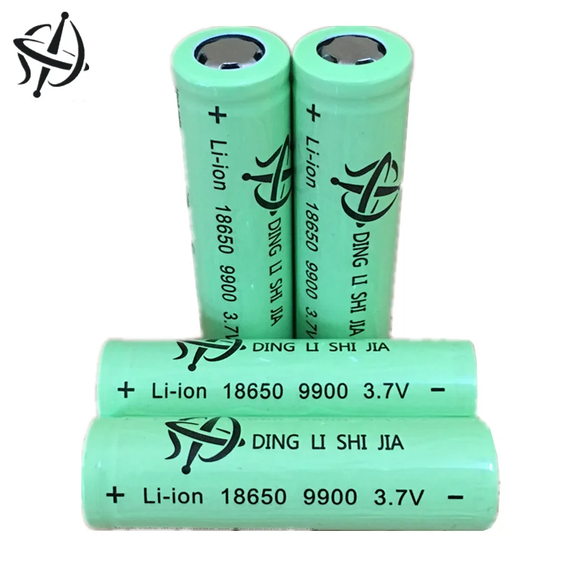DINGLISHIJIA 6 pcsPT 18650 Li Ion Перезаряжаемые Батарея 3 7 V 9900 mAh плоской головкой фары рыбалка
