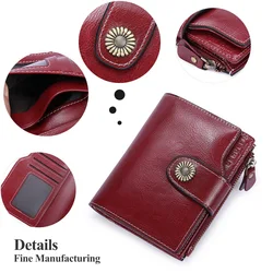 2019 Women Wallet Genuine leather Short zip closure Closure Clutch Student Pocket Multi-Function Card Holder coin purse woman