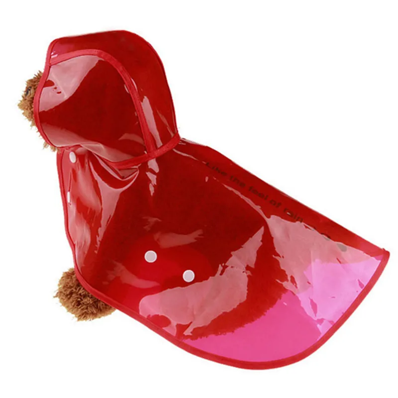 Водонепроницаемый цветной водонепроницаемый прозрачный дождевик для собак маленького и большого размера, одежда для собак, дождевик - Цвет: red
