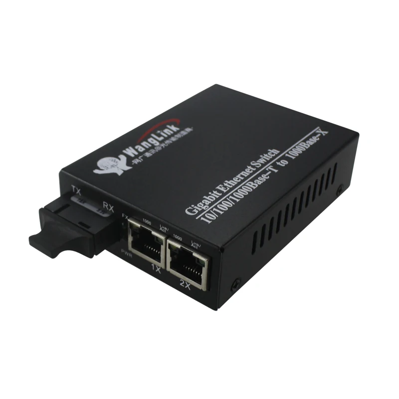 Gigabit 1 fiber Port 2RJ45 10/100/1000 ethernet port fiber optic transceiver fiber media converter 1pair