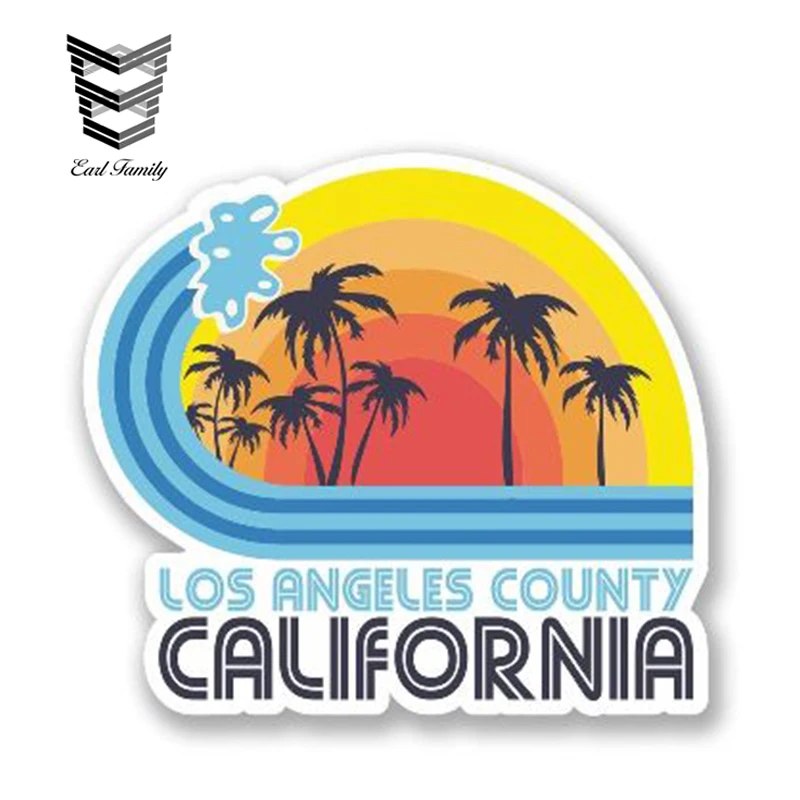 EARLFAMILY, 13 см x 11 см, Лос-Анжелес, California, Виниловая наклейка для автомобиля, для украшения окна, багажника, графическая, водонепроницаемая, для стайлинга автомобиля