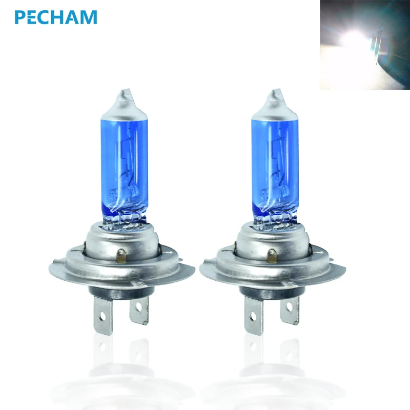 

2pcs Auto Car HOD Halogen Bulbs 12V 100W H7 Xenon Gas Super Bright White Car Headlight Light Fog Lights Lamp Bulbs