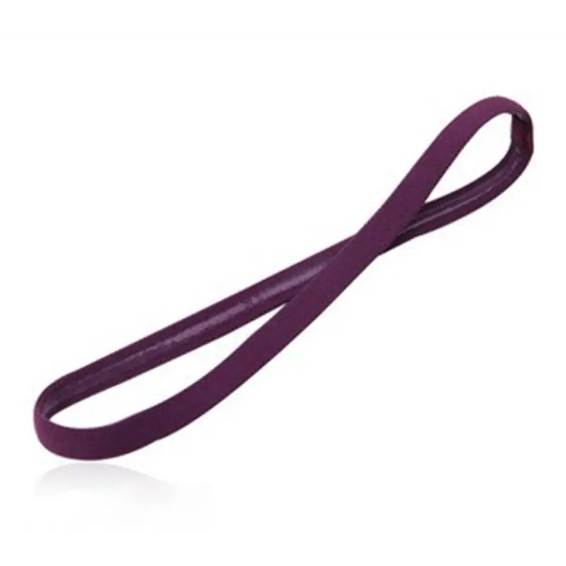 Эластичная лента для волос для йоги, яркие цвета, для бега, нескользящая резиновая спортивная повязка на голову, футбольные Нескользящие аксессуары для волос, унисекс - Цвет: Purple