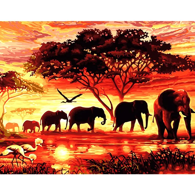 

Cutiepop Animal Elephant Diy Resin 5D Full Round Diamond Painting Cross Stitch Diy Needlework Mosaic Embroidery NCP219