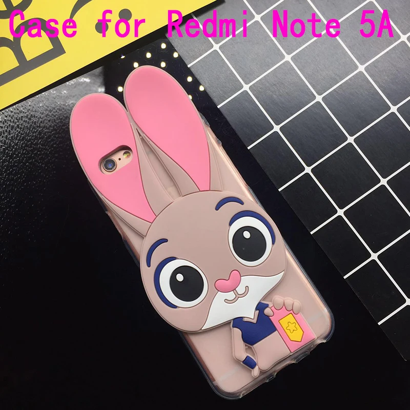

3D Cute Pink Rabbit Case for Xiaomi Redmi Note 5A Soft Silicone TPU Cartoon Back Cover Cases Fundas Coque Capa Protect Shell Bag