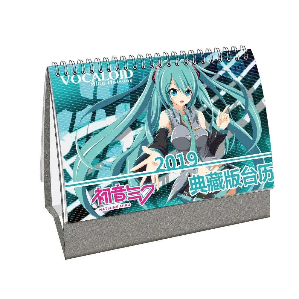 

2019 Year Anime Hatsune Miku Desk Calendar DIY Table Calendars Daily Schedule Planner 2019.01~2019.12