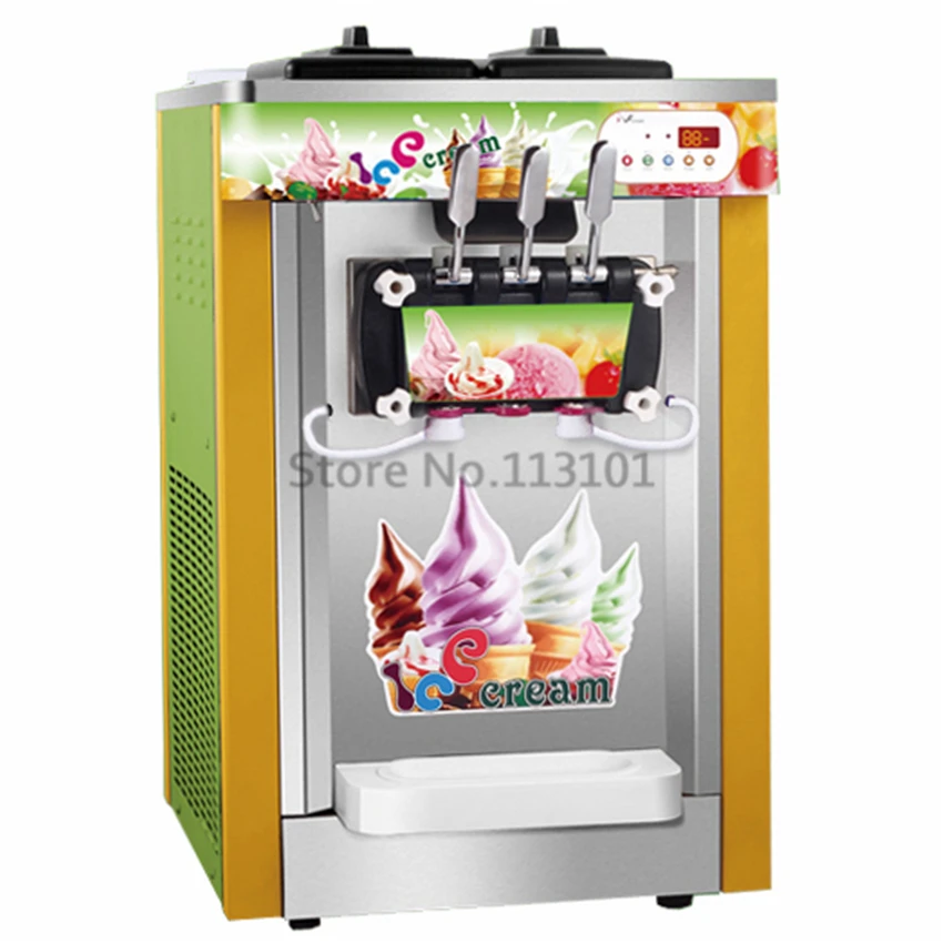 Counter top Rainbow Strip Soft Serve Ice Cream Machine Sundaes machine