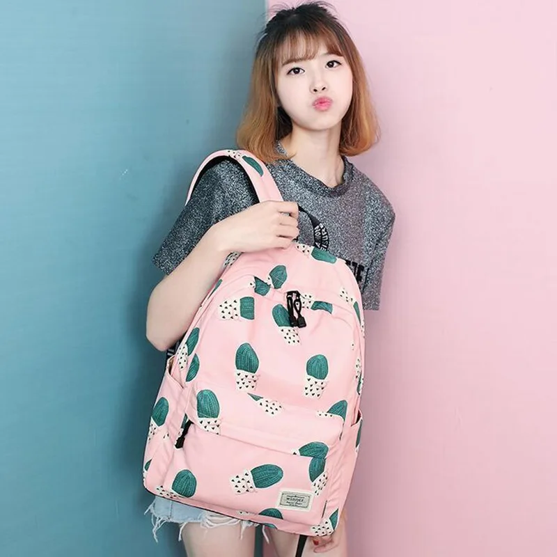 Mochila De Viaje con estampado de Cactus, Mochila de hombro multifuncional para adolescentes, Mochila escolar, Mochila femenina L4-3116 Mochila De Viaje con estampado de Cactus, Mochila de hombro multifuncional para adolescentes, Mochila escolar, Mochila femenina L4-3116