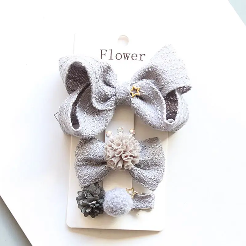 Бутик 12 комплектов ins модный симпатичный помпон Pom Tiaras Шпилька бант однотонный