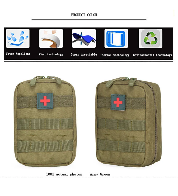 Kits de Emergência Médico ao ar Molle Militar Airsoft Exército Tático Combate Bolsa Livre Caça Escalada Caminhadas Primeiros Socorros Kits Bolsas 2 High Quality Esporte e Lazer