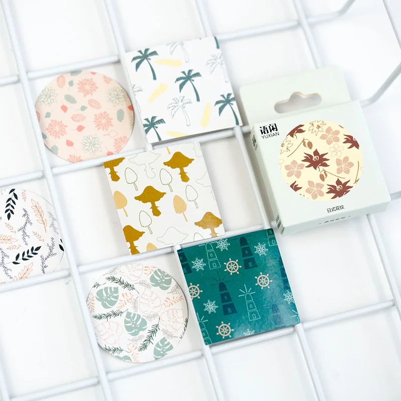 

50pcs/pack Natural Totem Stationery Stickers Pack Posted It Decorative Scrapbooking Stickers Stationery School Supplies