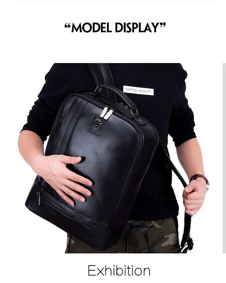 BULLCAPTAIN многофункциональный мужской 15 дюймовый кожаный рюкзак для ноутбука модный минималистичный мужской рюкзак Mochila 18L дорожный рюкзак для мужчин wo men