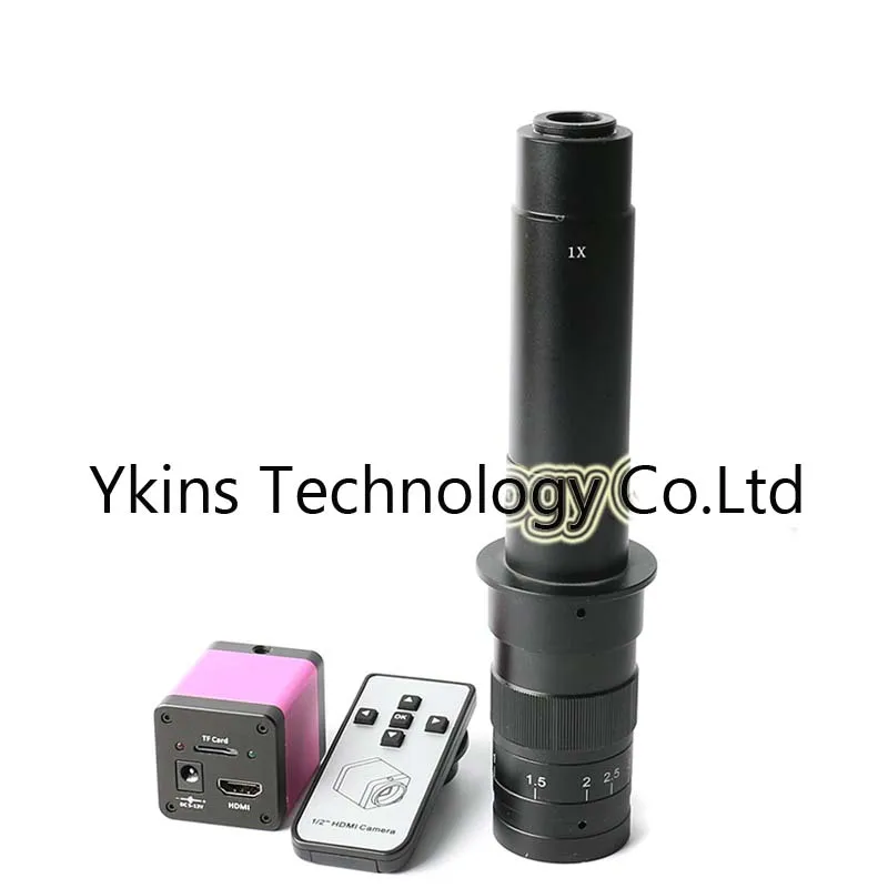 720p HDMI HD Industry Video Microscope Camera IR Remote control TF Card Storage Picture+180X/300X Zoom C-Mount Lens | Инструменты
