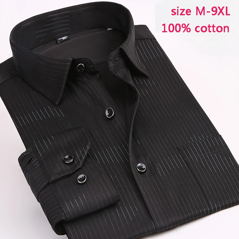 Новое поступление модные высококачественные полосатые мужские весенние повседневные рубашки с длинными рукавами из хлопка больших размеров MLXL2XL-8XL 9XL