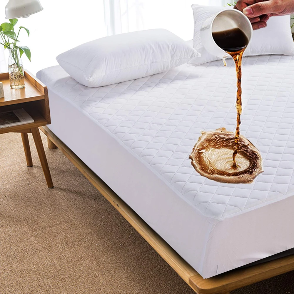 LFH 90x190cm Microfiber Ultrasonic Embossed Quilt Mattress Pad Cover