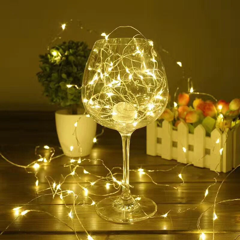 

2M 5M Copper Silver Wire LED String lights Waterproof Holiday lighting For Christmas Tree Wedding Party New Year Decoration