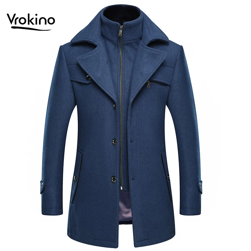2019 Autumn and Winter New Men's Woolen Coat Fashion High Quality Men's Large Size Thick Woolen Coat Brand Clothing Large Size 2019 Autumn and Winter New Men's Woolen Coat Fashion High Quality Men's Large Size Thick Woolen Coat Brand Clothing Large Size
