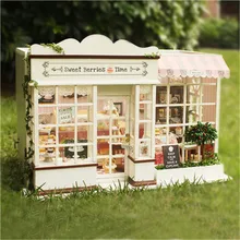 Cute Families House Dolls House Furniture Sweet Berry Time Diy Miniature Wooden Toys Gifts for Children Juguetes Brinquedos sylvanian families house diy french coffee trip handmade house wooden toy crafts for children toys for girls juguetes brinquedos