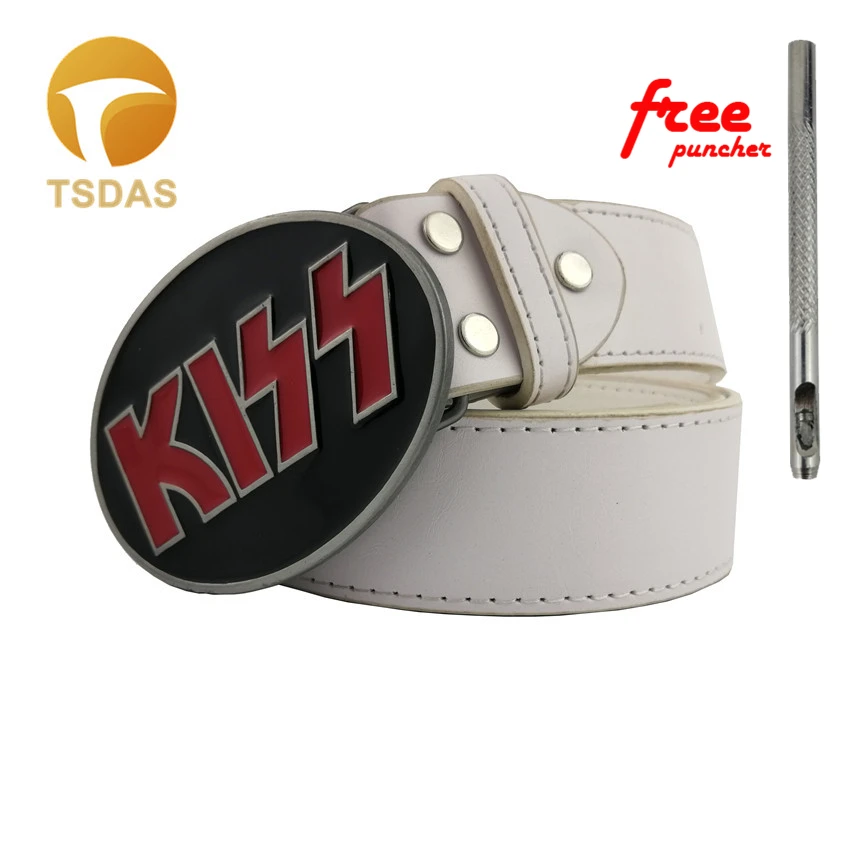 Новая овальная пряжка для ремня Kiss с черным покрытием модные мужские аксессуары