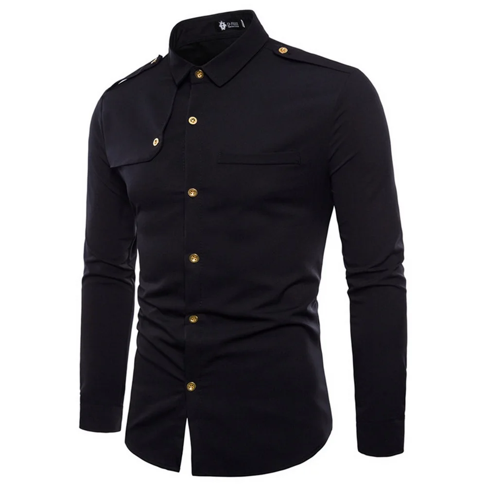 Мужская модная повседневная рубашка, изысканный комфорт, простой, три-di, мужская форма, мягкая, мягкая, с длинным рукавом, Нагрудный значок, мужская рубашка - Цвет: Черный