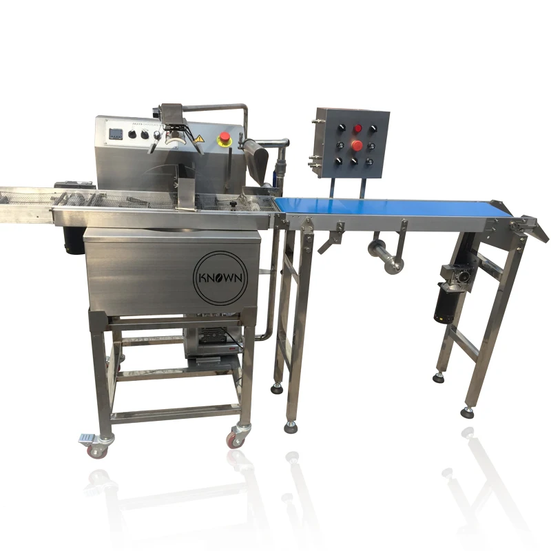 

Factory price of chocolate coating machine and 15kg small chocolate enrobing machine