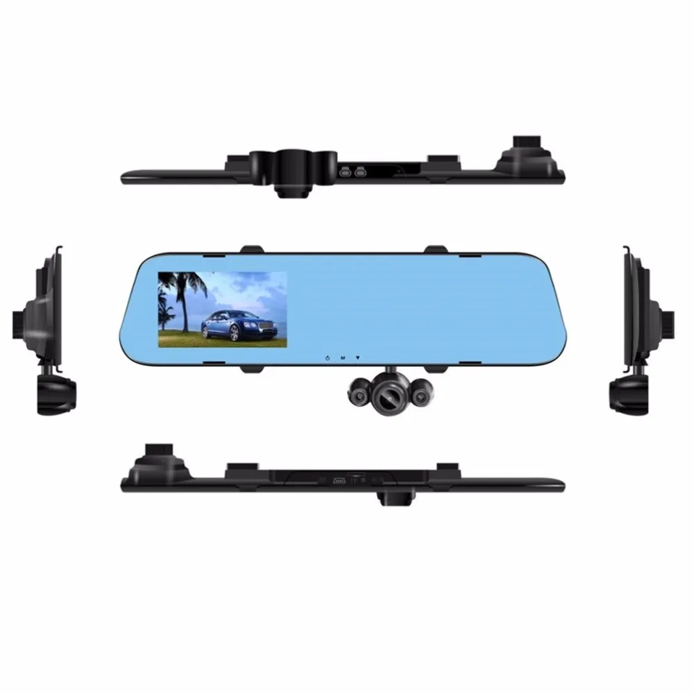 Fonwoon 4 &quotзеркало заднего вида Автомобильный видеорегистратор 3 камеры HD 720 P
