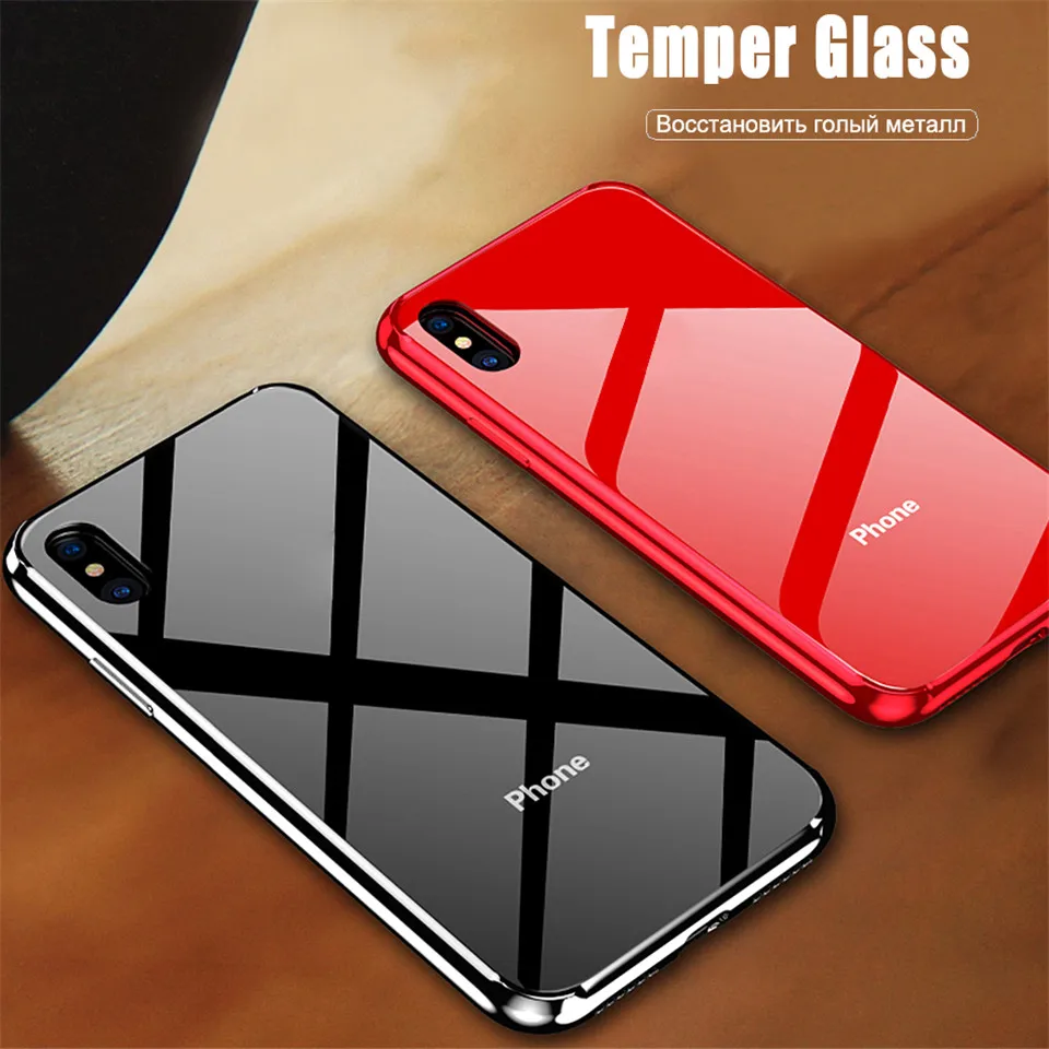 

Shockproof Tempered Glass Case for iPhone 7 Plus 7Plus 8 8Plus 6s iPhone7 iPhone8 Cover for Coque iPhone XS MAX XR 10 Glass Case